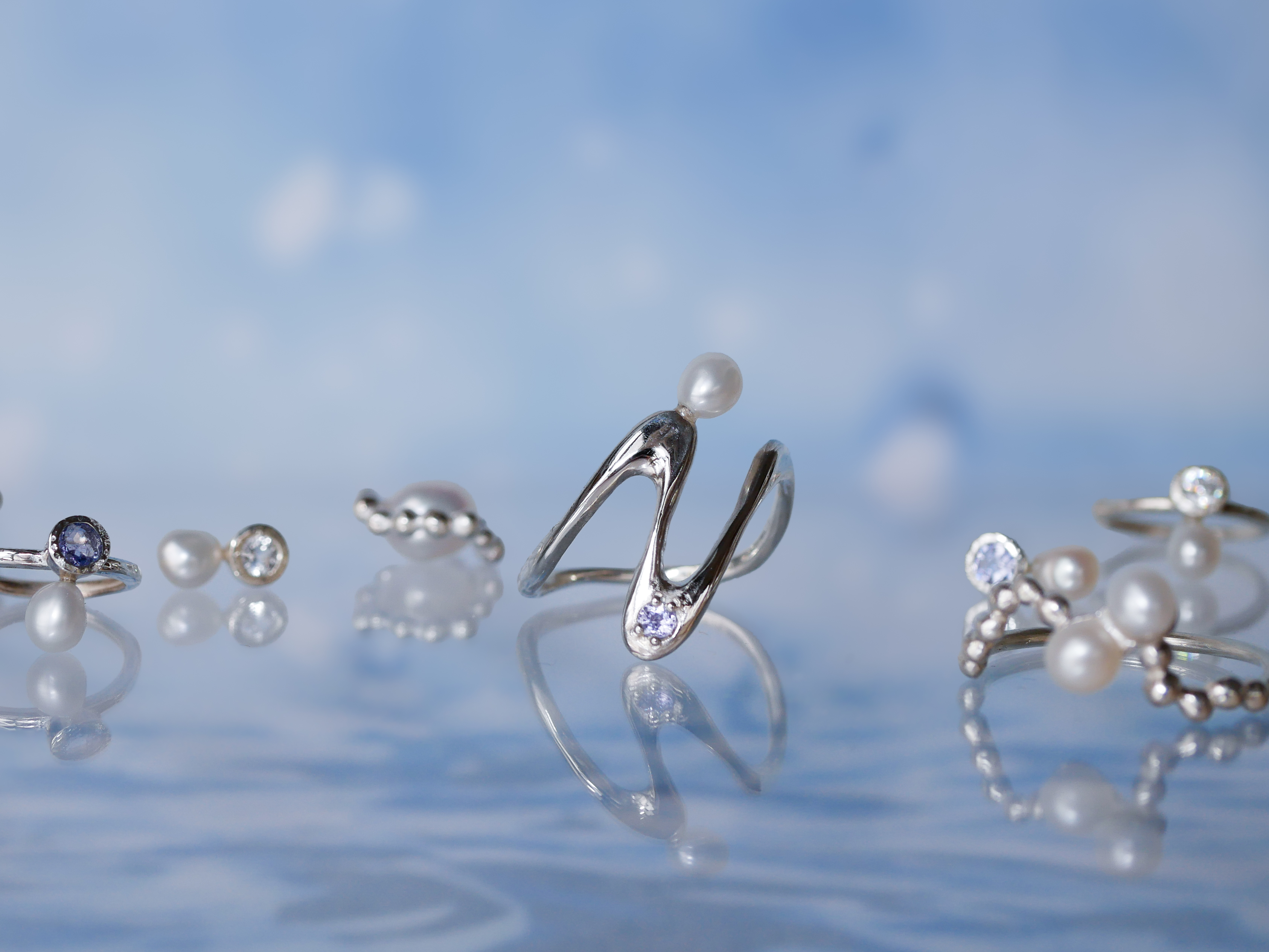 しずくモチーフのシルバーアクセサリー